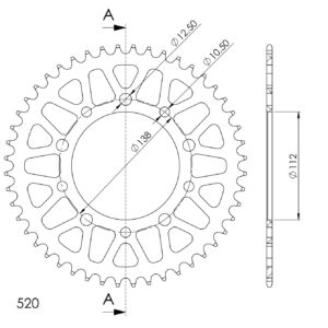 Couronne aluminium 48 dents Yamaha YZF600 R6 RJ03 1999-2002 – Supersprox AB50948