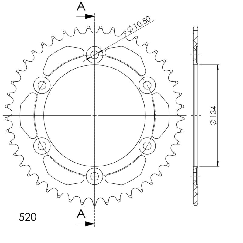 Couronne aluminium 45 dents Honda CBR600 F (2001-2013) – Supersprox AB618X45