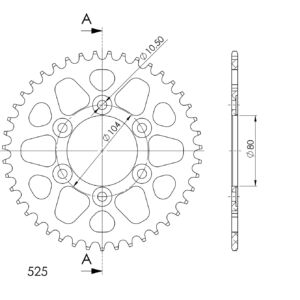 Couronne aluminium 42 dents Kawasaki Z1000 / Z900 RS / ZX-7 RR (1996-2023) – Supersprox AH610X42