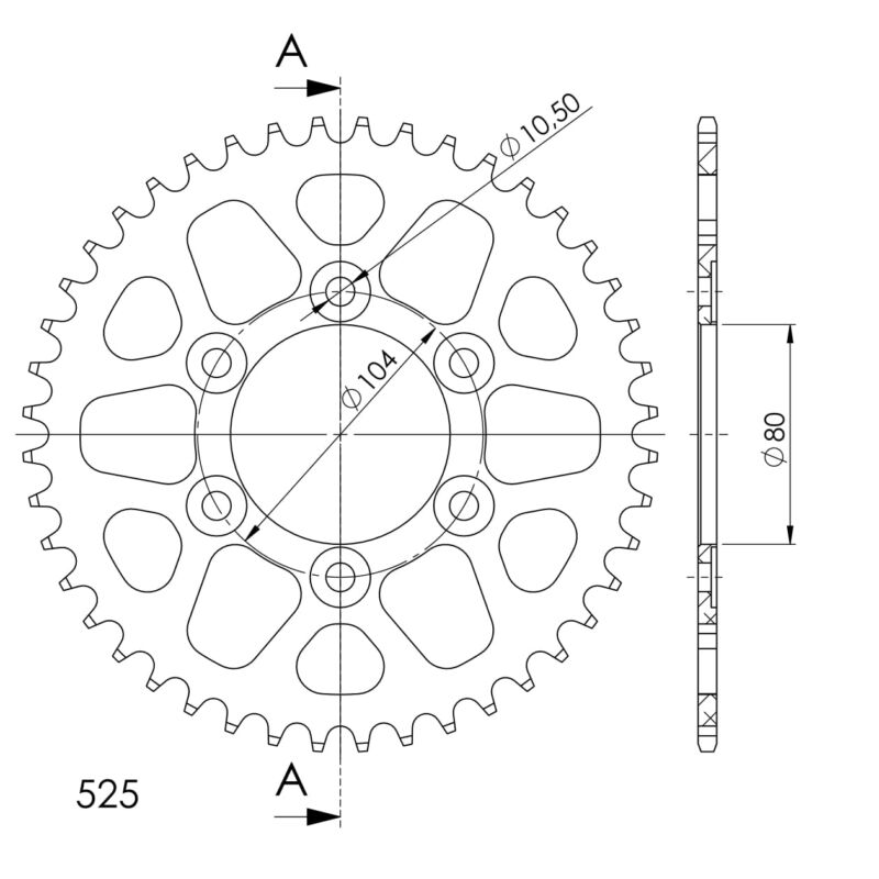 Couronne aluminium 44 dents Kawasaki Z900 2017-2023 – Supersprox AH610X44