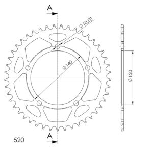 Couronne aluminium 46 dents pour KTM / Husqvarna / Honda – Supersprox AF605X46