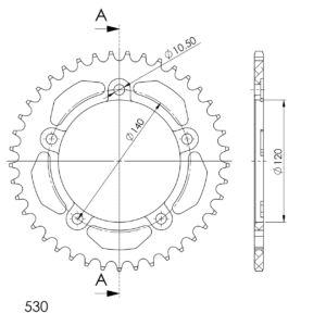 Couronne aluminium 42 dents Suzuki GSX-R 1000 2001-2006 – Supersprox AT603X42