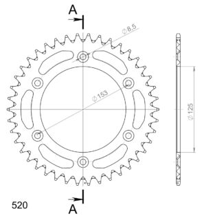 Couronne aluminium 42 dents – KTM / Husqvarna / Honda – Supersprox AB212X42