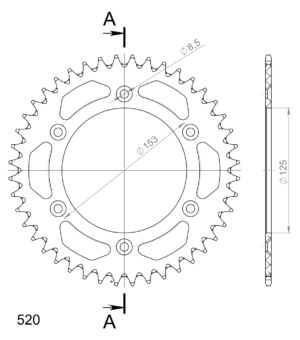 Couronne aluminium 44 dents pour KTM / Husqvarna / Honda – Supersprox AB212X44