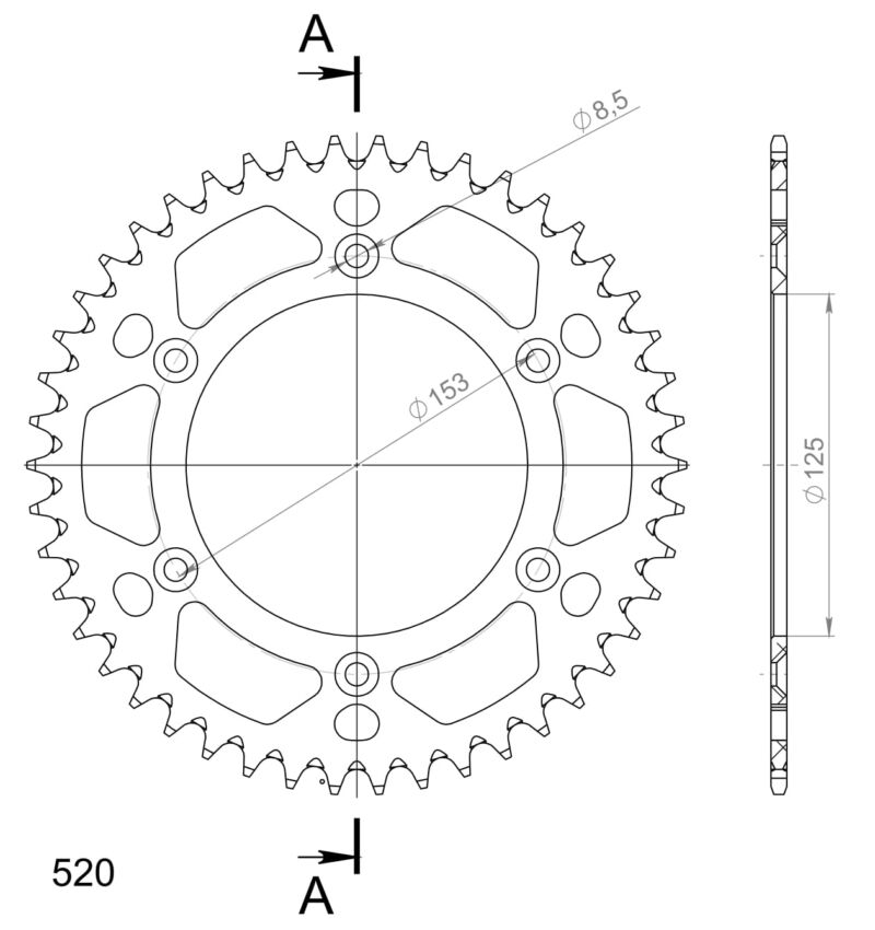 Couronne aluminium 46 dents pour KTM, Husqvarna, Honda – Supersprox AB212X46