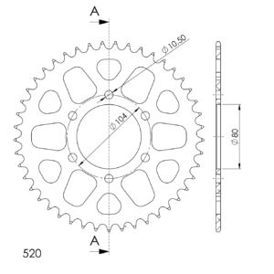 Couronne aluminium 45 dents Kawasaki ZXR400 / ZXR750 (1991–1999) – Supersprox AH403X45