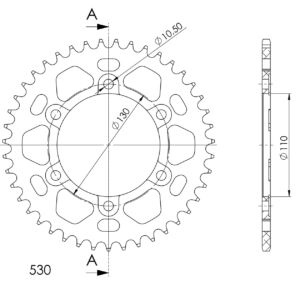 Couronne aluminium 43 dents – Yamaha YZF1000 R1 / YZF750 R7 / MUZ 1000 S (1998–2008) – Supersprox AD81343