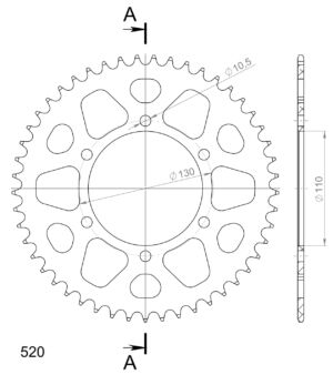 Couronne aluminium 49 dents – KTM Husqvarna Honda – Supersprox AD812X49
