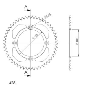 Couronne aluminium 48 dents – Suzuki RM80 1989-2001 & Yamaha YZ85 2002-2012 – Supersprox AF104X48