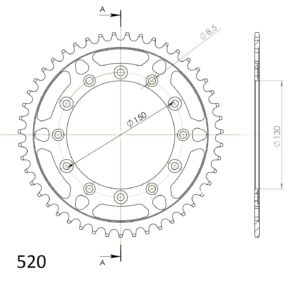 Couronne acier Pas 520 – 46 dents – Supersprox CA30446