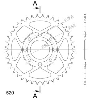 Couronne acier Honda MTX125 R 1986-1987 – Supersprox CA21440