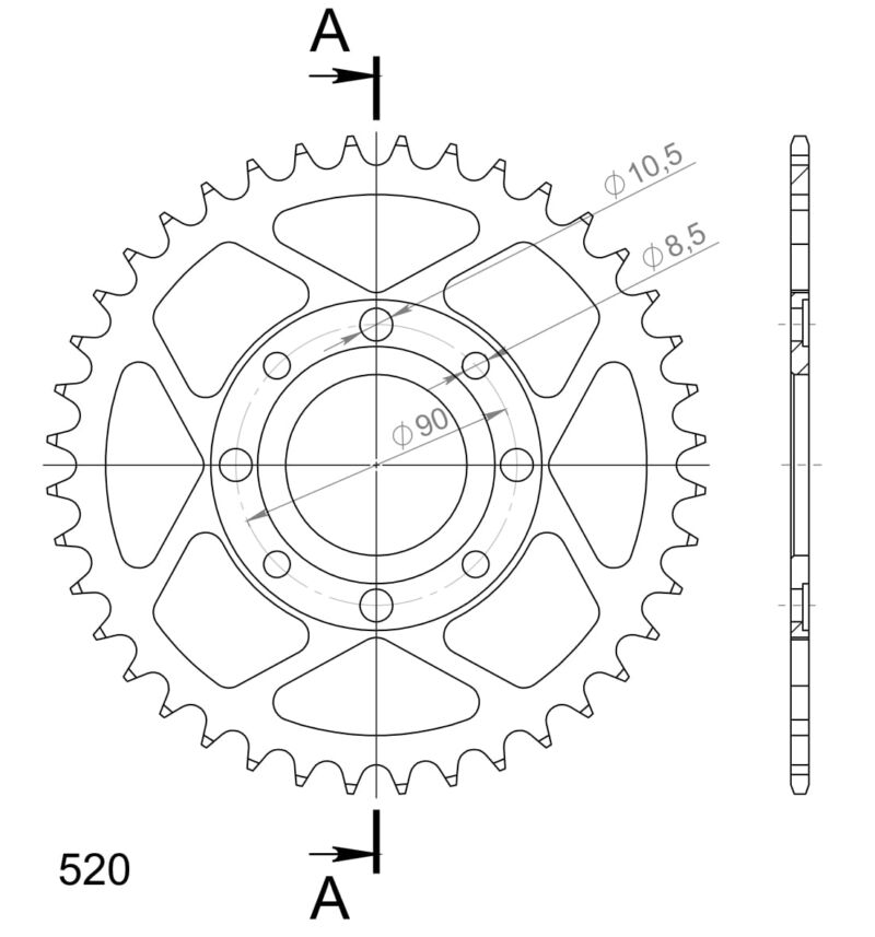 Couronne acier Honda MTX125 R 1986-1987 – Supersprox CA21440