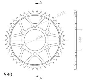 Couronne acier Pas 530 – Kawasaki ZRX1200 R/S & ZXR750 R (1991-2006) – Supersprox CG60442