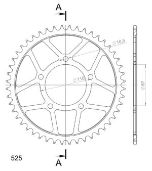 Couronne acier 48 dents Suzuki GSF650 Bandit & GSX650 F (2007-2015) – Supersprox CE40448