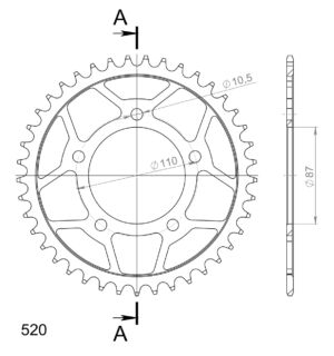Couronne acier pas 520 – 41 dents – Supersprox CE40541
