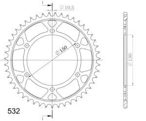 Couronne acier 47 dents Yamaha FZR1000 / GTS1000 / YZF Thunderace (1989-2001) – Supersprox CC80247