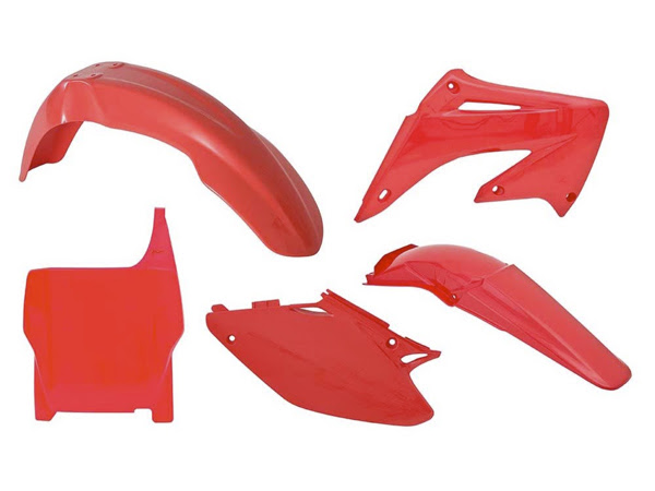 Kit plastique Honda CR125 CR250 R (2004-2008) – Rouge – R’Tech – Carénages moto d’origine