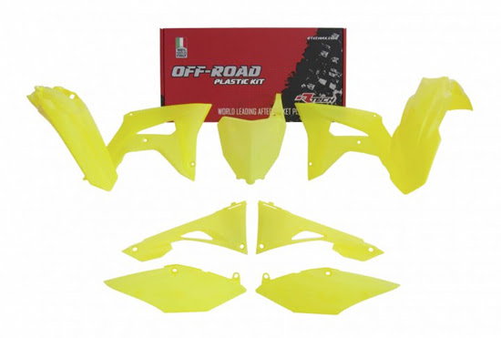 Kit plastique Honda CRF250R J 2019–2021 / CRF450R J 2019–2020 Fluo Jaune – R’Tech