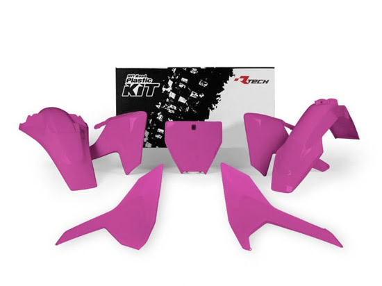Kit plastique carénage Husqvarna fluo rose – R’Tech RKITHSQFU0516