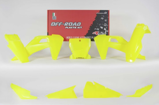 Kit plastique Husqvarna FC 250, 350, 450 / TC – 2019 à 2022 – Jaune fluo – R’Tech