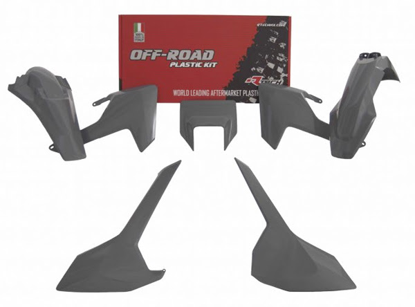 Kit plastique carénage Husqvarna FE/TE 250-501 2017–2019 – Gris quantum – R’Tech