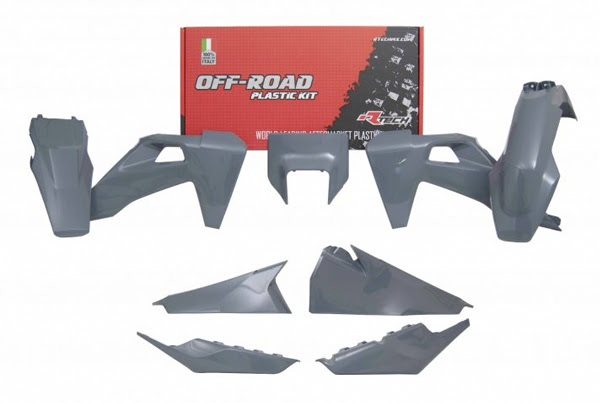 Kit plastique carénage Husqvarna FE/TE 250 350 450 501 150i 250i 300i (2020-2023) – R’Tech – 6 pièces gris quantum