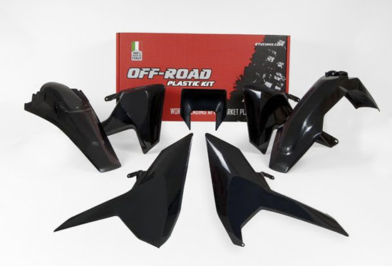 Kit plastique carénage Husqvarna FE TE 250 350 450 501 2017-2019 – R’Tech noir 5 pièces