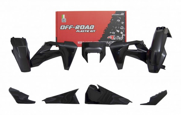 Kit plastique Husqvarna FE 250/350/450/501 & TE 150i/250i/300i (2020-2023) – R’Tech – 6 pièces noires