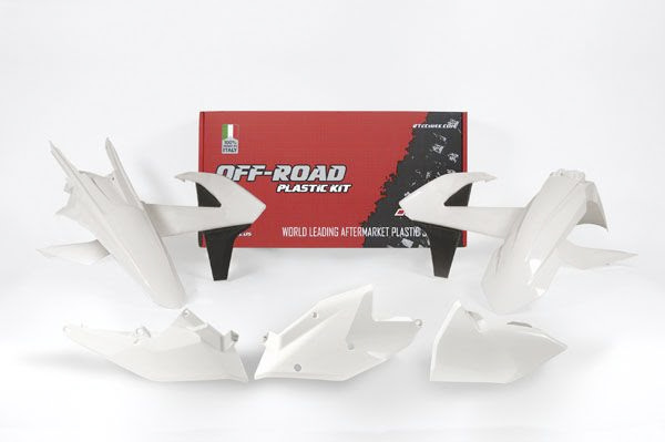 Kit plastique KTM EXC125-500 Enduro 2017–2019 blanc – R’Tech carénage 5 pièces