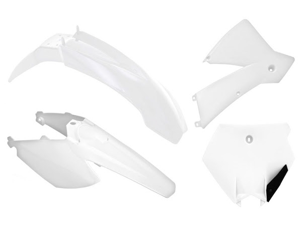 Kit plastique KTM SX85 (2006–2012) 17/14 & 19/16 – R'Tech – 4 pièces blanc