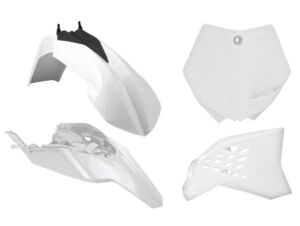 Kit plastique KTM SX65 2012–2015 blanc – R’Tech – 4 pièces
