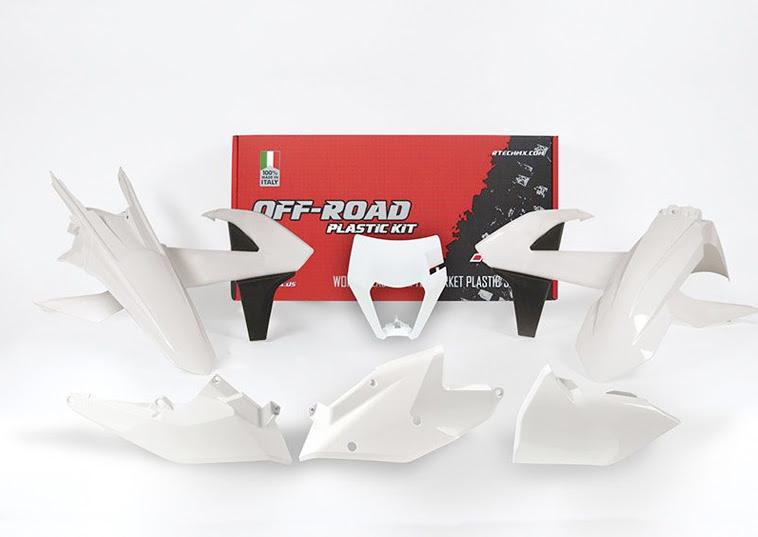 Kit plastique KTM EXC 125 à 500 (2017–2019) – Blanc / Noir – R’Tech