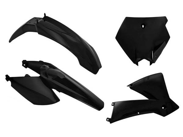 Kit plastique KTM SX85 (2006-2012) 17”/14” et 19”/16” – R’Tech – 4 pièces – Noir