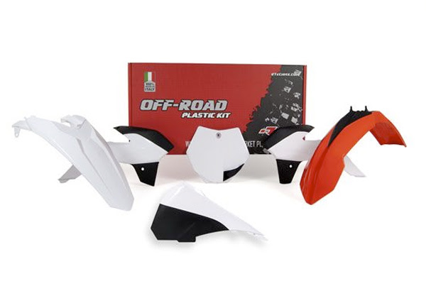 Kit plastique KTM SX85 (2013-2017) – Carénage 5 pièces orange/blanc/noir – R’Tech