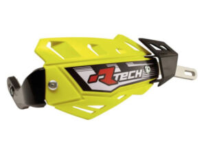 Protège-mains moto tout-terrain – R’Tech FLX ALU jaune fluo RKITPMFMGF00