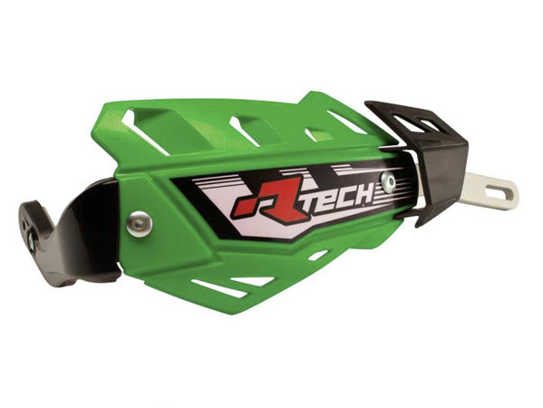 Protège-mains motocross KXF – R’Tech RKITPMFMVE00 – Vert, polypropylène robuste