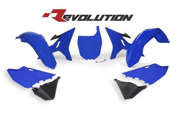 Kit plastique Yamaha YZ125 YZ250 (2002-2021) – 6 pcs bleu noir – R'Tech