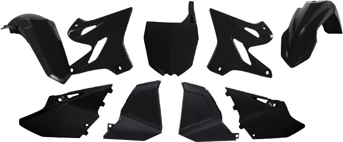 Kit plastique carénage Yamaha YZ125 / YZ250 2002–2021 – R’Tech Noir