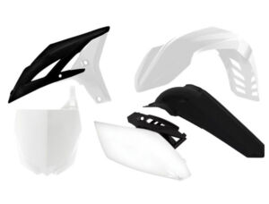 Kit plastique carénage Yamaha YZ250 F 2010 à 2013 – R’Tech – 5 pièces blanc-noir