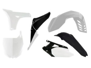 Kit plastique moto 6 pièces blanc-noir R’Tech RKITYZFBN1611 – Carénages polypropylène