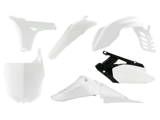 Kit plastique moto 6 pièces blanc – R’Tech RKITYZFBN2611 – Carénage souple brillant
