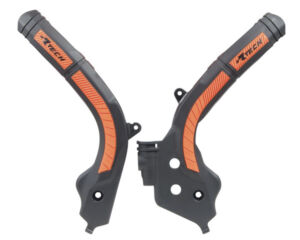 Protège cadre KTM EXC125/250/350/450/500 SX Enduro 2014-2019 – R’Tech bi-matière noir/orange