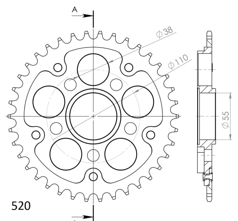 Couronne 520 38 dents Ducati 748 (1995-2007) – Supersprox