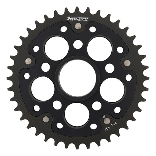 Couronne 40 dents Supersprox STEALTH 736:40 BLACK – Aluminium/Acier – Haute résistance