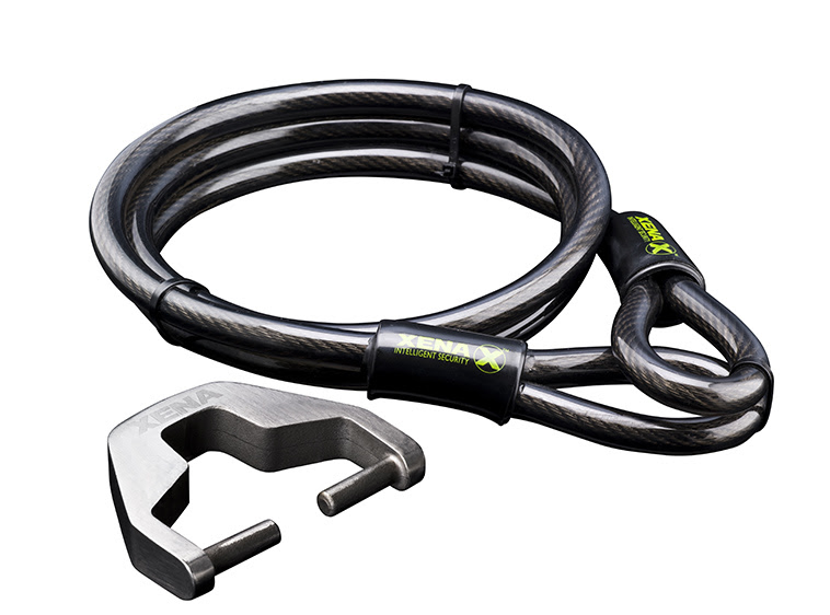 Câble antivol 150 cm XENA pour bloque-disque moto/scooter avec adaptateur XCAXX – XXA150