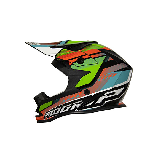 CASQUE CROSS ENFANT 3009 VERT BLEU CLAIR - Progrip