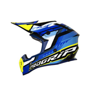 CASQUE CROSS 3180 BLEU JAUNE FLUO - Progrip