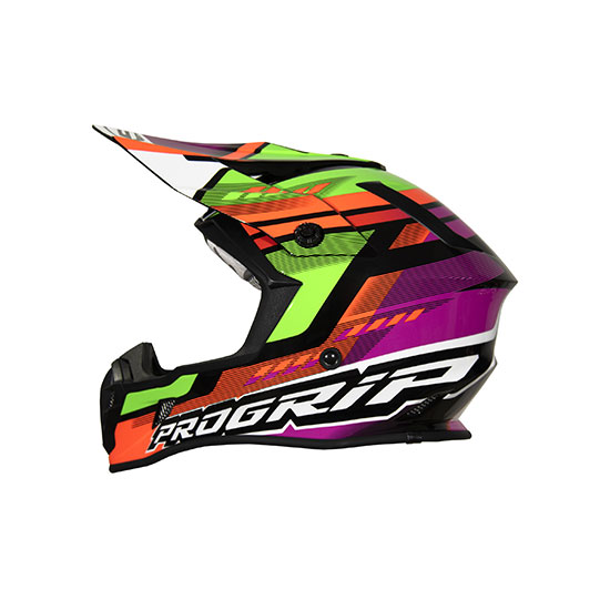 CASQUE CROSS 3180 VERT FUSCHSIA - Progrip