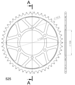 Couronne acier 50 dents Triumph Tiger 800 (2011-2020) – Supersprox CT50150