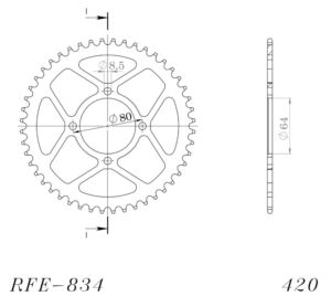 Couronne acier 48 dents Yamaha RT100 1990 – Supersprox CC10148